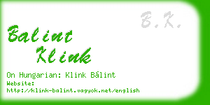 balint klink business card